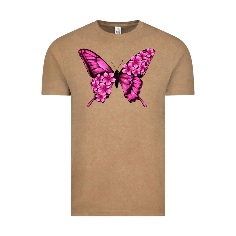 Floral Pink Butterfly Vintage Tee by NancyCooperArtShop | Teevron