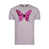 Vintage Zinc Floral pink butterfly Vintage Tee - NancyCooperArtShop