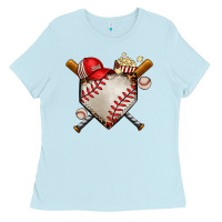 Baby Blue baseball Ladies Tee - AdoDesignShop