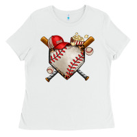 White baseball Ladies Tee - AdoDesignShop