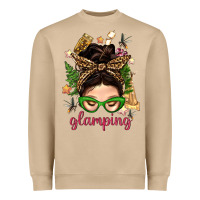 Glamping Messy Bun With Glamping Camp Tent Bbs Heavyweight Sweatshirt | Teevron