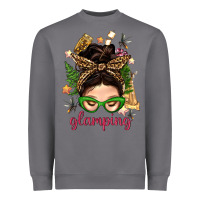 Storm Glamping Messy Bun With Glamping Camp Tent Bbs Heavyweight Sweatshirt - BundleAndBundleShop
