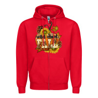 Red Wild About Fall Zipper Hoodie - texasbilliewilder