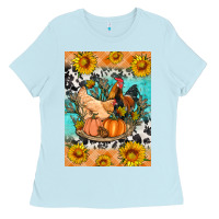 Baby Blue fall coop animals Ladies Tee - Artiststas