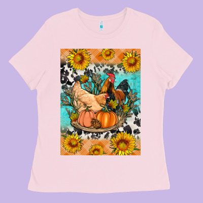 Fall Coop Animals Ladies Tee Designed By Artiststas