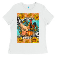 White fall coop animals Ladies Tee - Artiststas