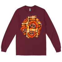 Burgundy Thanksgiving Turkey With Tartan Patch Long Sleeve Tee - BundleAndBundleShop