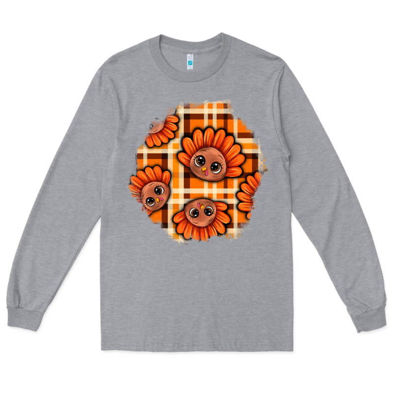 Thanksgiving Turkey With Tartan Patch Long Sleeve Tee by BundleAndBundleShop | Teevron