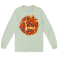 Matcha Thanksgiving Turkey With Tartan Patch Long Sleeve Tee - BundleAndBundleShop