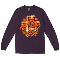 Plum Thanksgiving Turkey With Tartan Patch Long Sleeve Tee - BundleAndBundleShop