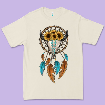 Dreamer Catcher Bull Skull Premium Tee Designed By Jahusdesignshop