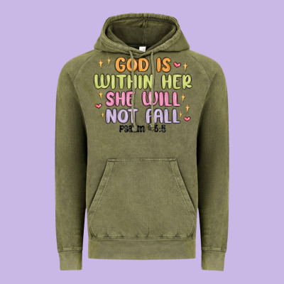 God Is Within Her She Will Not Fall Vintage Hoodie Designed By Maliassmallbusiness