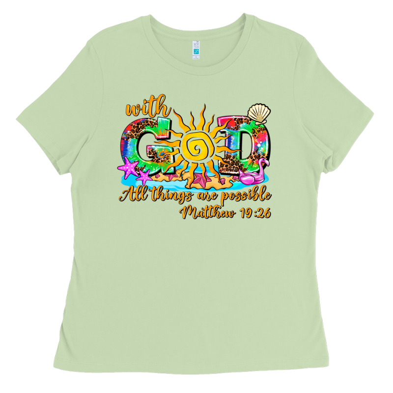 With God All Things Are Possible Summer Ladies Tee by AdoDesignShop | Teevron