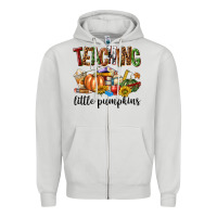 Dove Grey Teaching Little Pumpkins Zipper Hoodie - texasbilliewilder