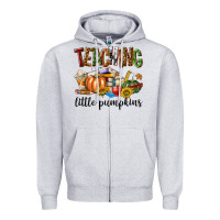 Heather Grey Teaching Little Pumpkins Zipper Hoodie - texasbilliewilder