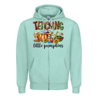 Seafoam Teaching Little Pumpkins Zipper Hoodie - texasbilliewilder