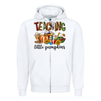 White Teaching Little Pumpkins Zipper Hoodie - texasbilliewilder