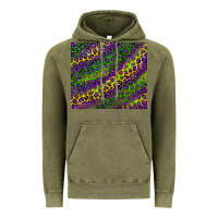 Vintage Olive mardi gras leopard background Vintage Hoodie - RanaPortraitStore