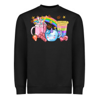 Black Unicorn Coffee Cup With Star Bbs Heavyweight Sweatshirt - BundleAndBundleShop