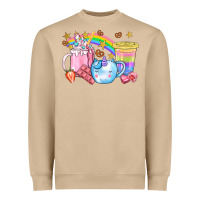 Mushroom Unicorn Coffee Cup With Star Bbs Heavyweight Sweatshirt - BundleAndBundleShop