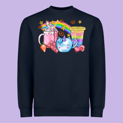 Unicorn Coffee Cup With Star Bbs Heavyweight Sweatshirt Designed By Bundleandbundleshop