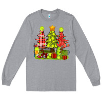 Heather Grey Christmas With Tennis Trees Long Sleeve Tee - BundleAndBundleShop