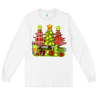 White Christmas With Tennis Trees Long Sleeve Tee - BundleAndBundleShop