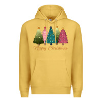 Antique Gold merry christmas trees Premium Hoodie - CowGirlArtShop