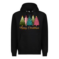 Black merry christmas trees Premium Hoodie - CowGirlArtShop