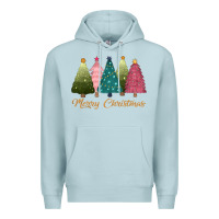 Blue Mist merry christmas trees Premium Hoodie - CowGirlArtShop