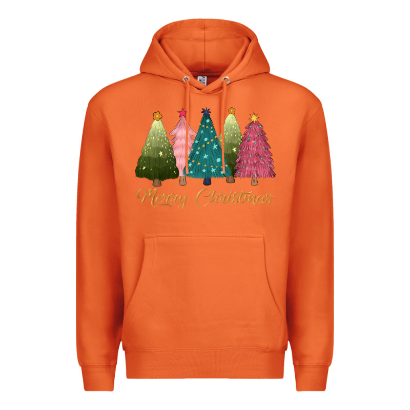 Merry Christmas Trees Premium Hoodie by CowGirlArtShop | Teevron