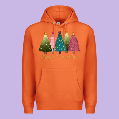 Merry Christmas Trees Premium Hoodie Designed By Cowgirlartshop