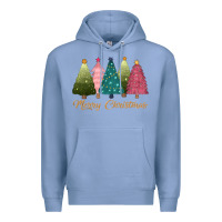 Colony Blue merry christmas trees Premium Hoodie - CowGirlArtShop