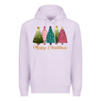 Lilac merry christmas trees Premium Hoodie - CowGirlArtShop
