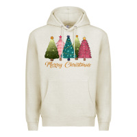 Oatmeal Heather merry christmas trees Premium Hoodie - CowGirlArtShop