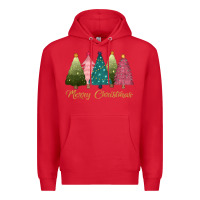 Red merry christmas trees Premium Hoodie - CowGirlArtShop