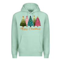 Seafoam merry christmas trees Premium Hoodie - CowGirlArtShop