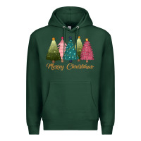 Sports Green merry christmas trees Premium Hoodie - CowGirlArtShop