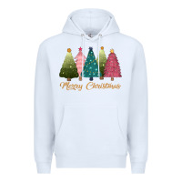 White merry christmas trees Premium Hoodie - CowGirlArtShop