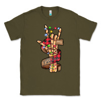 Army Green merry christmas skeleton hand Classic Tee - CowhideDigitalArt