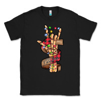 Black merry christmas skeleton hand Classic Tee - CowhideDigitalArt