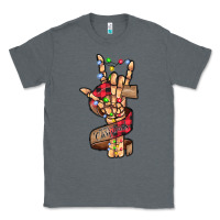 Charcoal Heather merry christmas skeleton hand Classic Tee - CowhideDigitalArt