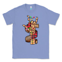 Colony Blue merry christmas skeleton hand Classic Tee - CowhideDigitalArt