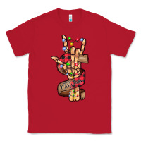 Red merry christmas skeleton hand Classic Tee - CowhideDigitalArt