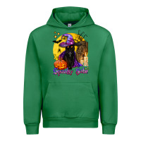 Emerald spooky babe black witch cat Urban Hoodie - BundleAndBundleShop
