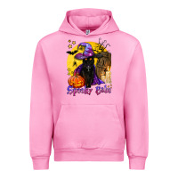 Fuchsia Pink spooky babe black witch cat Urban Hoodie - BundleAndBundleShop