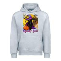 Heather Grey spooky babe black witch cat Urban Hoodie - BundleAndBundleShop