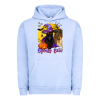 Pigment Grape Ice spooky babe black witch cat Urban Hoodie - BundleAndBundleShop