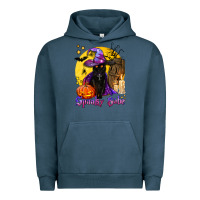 Pigment Midnight Navy spooky babe black witch cat Urban Hoodie - BundleAndBundleShop