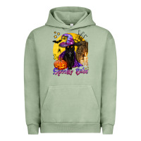 Pigment Oil Green spooky babe black witch cat Urban Hoodie - BundleAndBundleShop